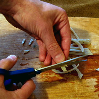 Étape de fabrication de la colle de peau